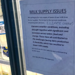 Extreme weather drought has created milk shortage