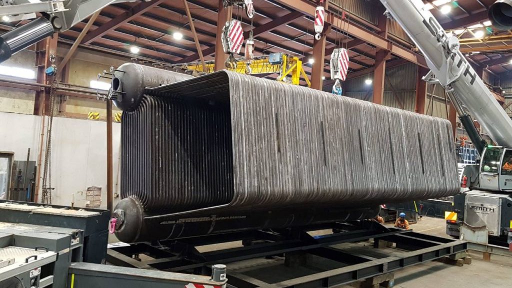 SUPPLIED Synlait's new boiler for its factory was built by Lyttelton Engineering and recently transported on the Interislander ferry and then by truck to Pokeno.