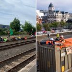 Coal protesters strap themselves to Dunedin railway tracks