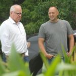 Amid drought Gov. Tim Walz visits Douglas County dairy farm