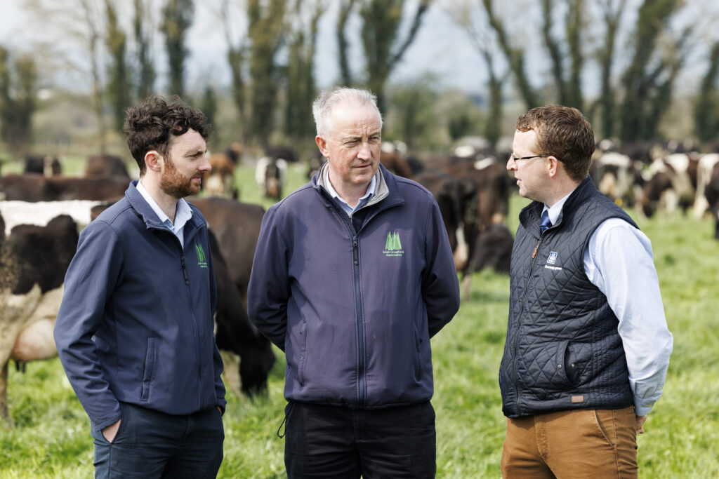 Bryan Hynes IGA vice-resident and dairy farmer, Christy Watson IGA former president and John Dooley Yara event sponsor