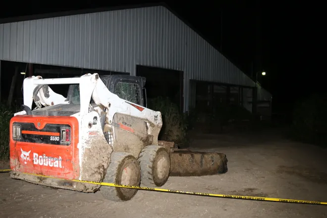 The skid steer Blandón was operating the night of Jefferson’s death.