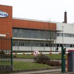 The logo of Lactalis Group is seen on the headquarters of the French dairy group Lactalis in Laval, western France