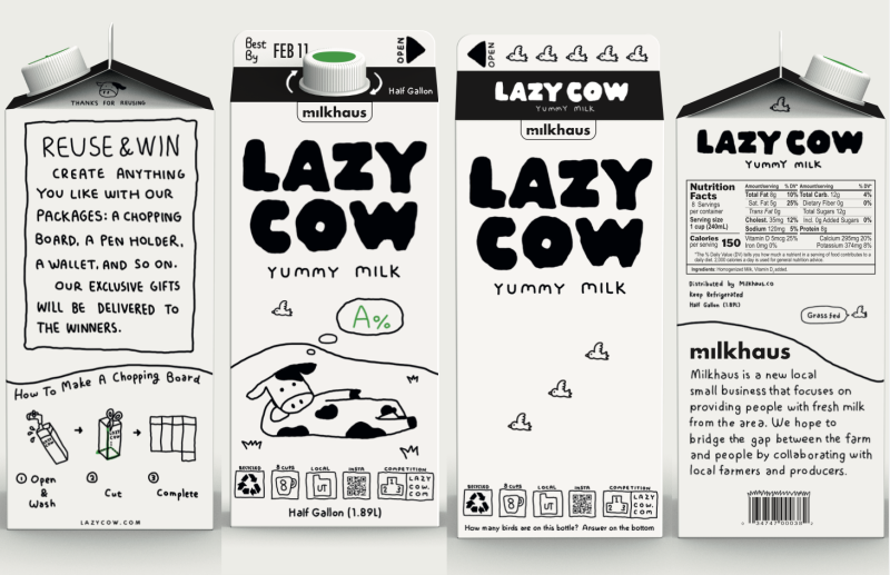 BYU students created new designs for milk gallon jugs and milk cartons in hopes of helping reverse downward trend in milk consumption.