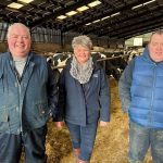 John Harvey (left) Doreen Anderson and Stuart Harvey, Drum Farm