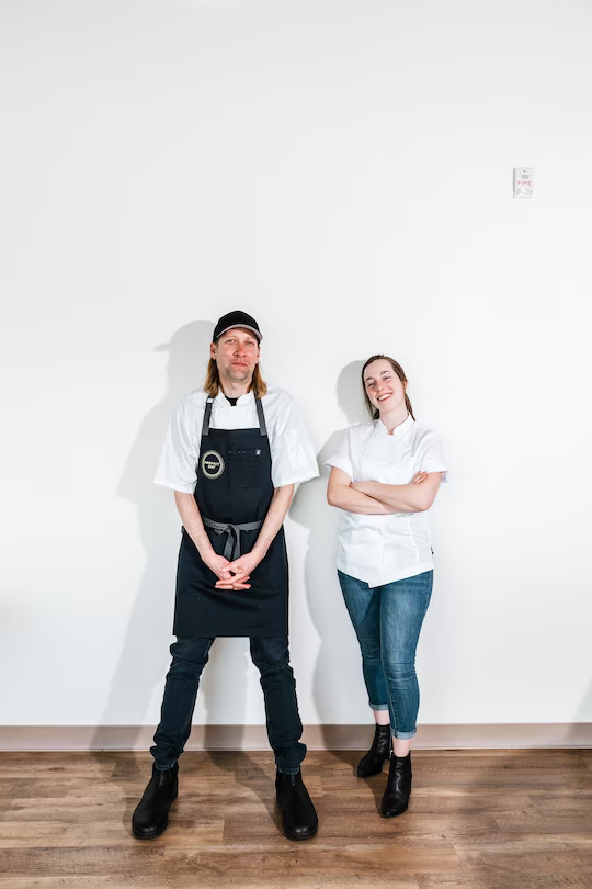 Sascha Weiss, research and commercialization chef, left, and Jordan Beiden-Charles, product development and culinary specialist, at Perfect Day.