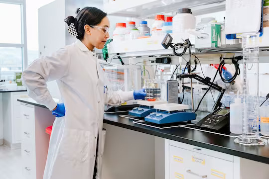 Grace Floyd works in the bio-analytics lab at Perfect Day. 