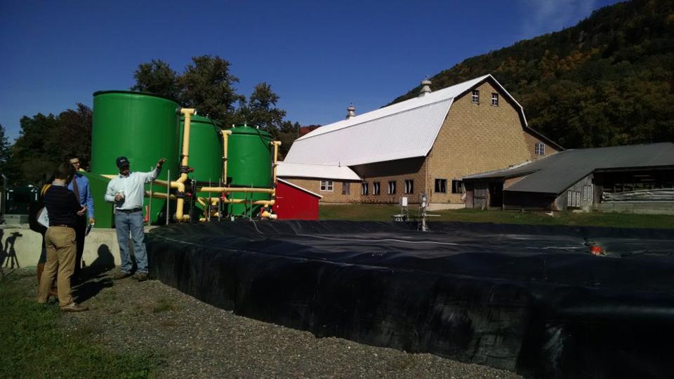 The anaerobic digester is the black machinery taking up the foreground of the photo.  