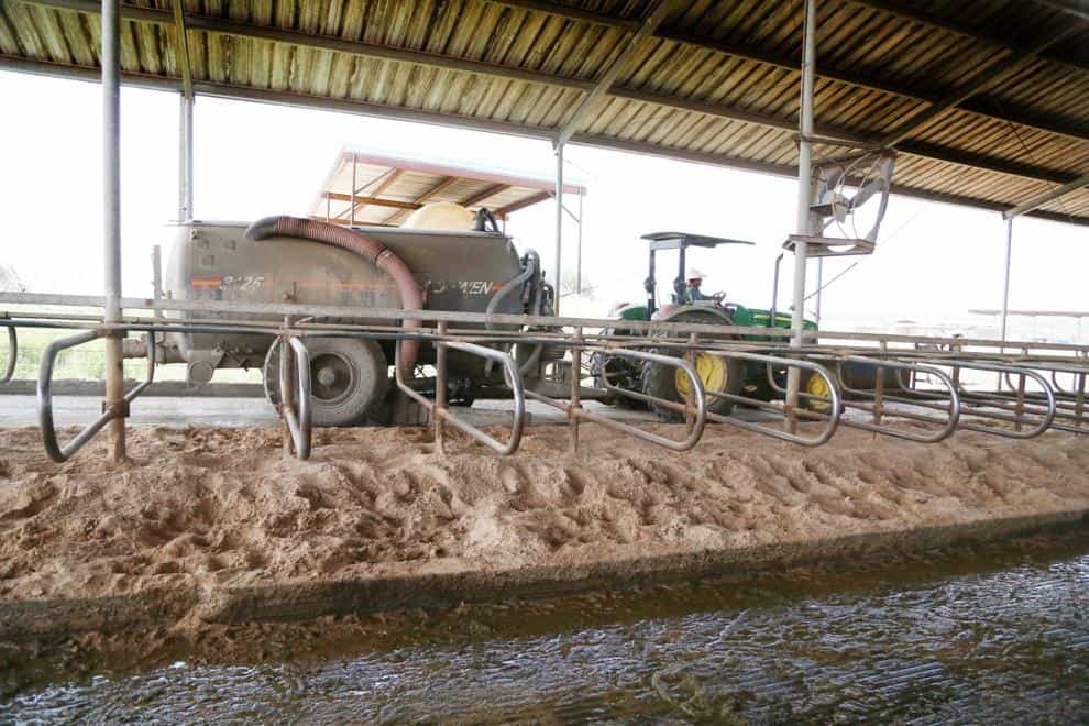 Cow manure at Hidden View Dairy near Dublin, seen here in 2014, is sucked up and stored for transport to neighboring farms.Rod Aydelotte, 