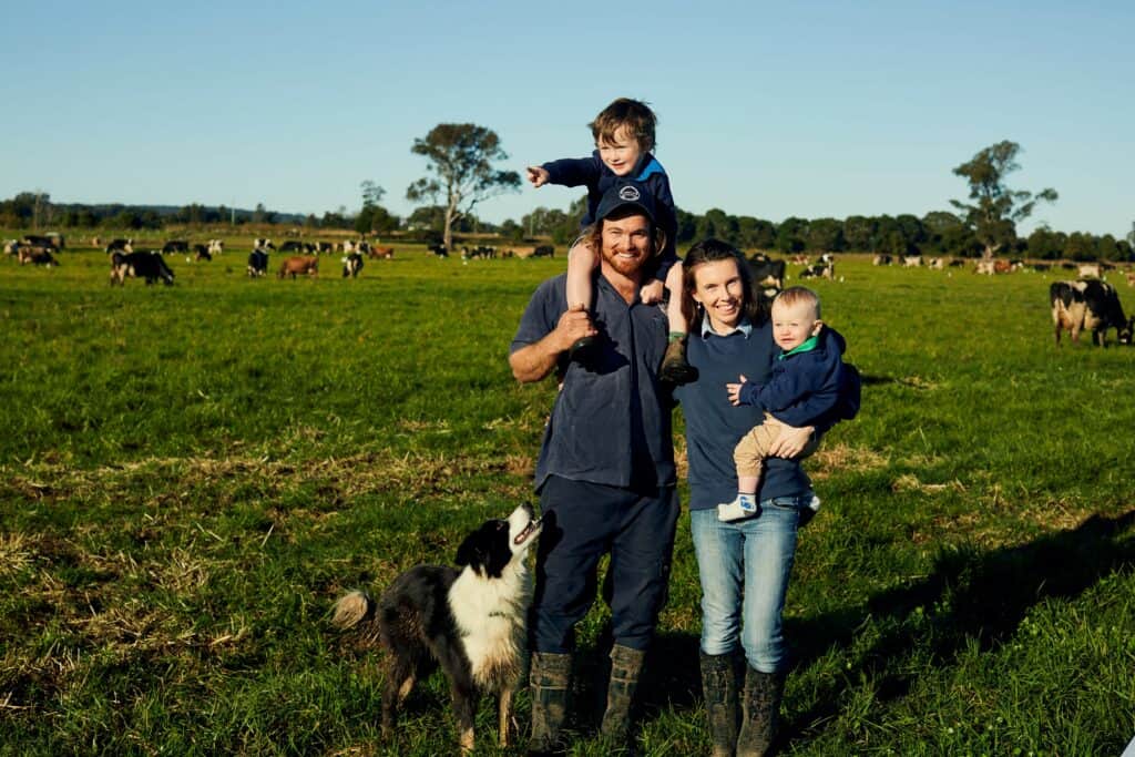 Dairy farmers like the Nicholsons from NSW work hard to produce milk for Australians. Did you know, in a day the average cow drinks 100 litres of water, eats 100kg food to produce 25 litres of milk. That milk could make 2.5kg of cheese!