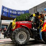 European farmers protest in Brussels ahead of elections