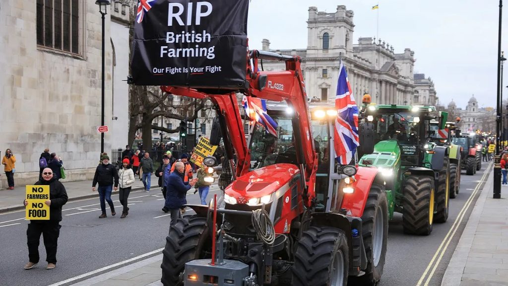 Farmers protest in central London in protest of tractor tax