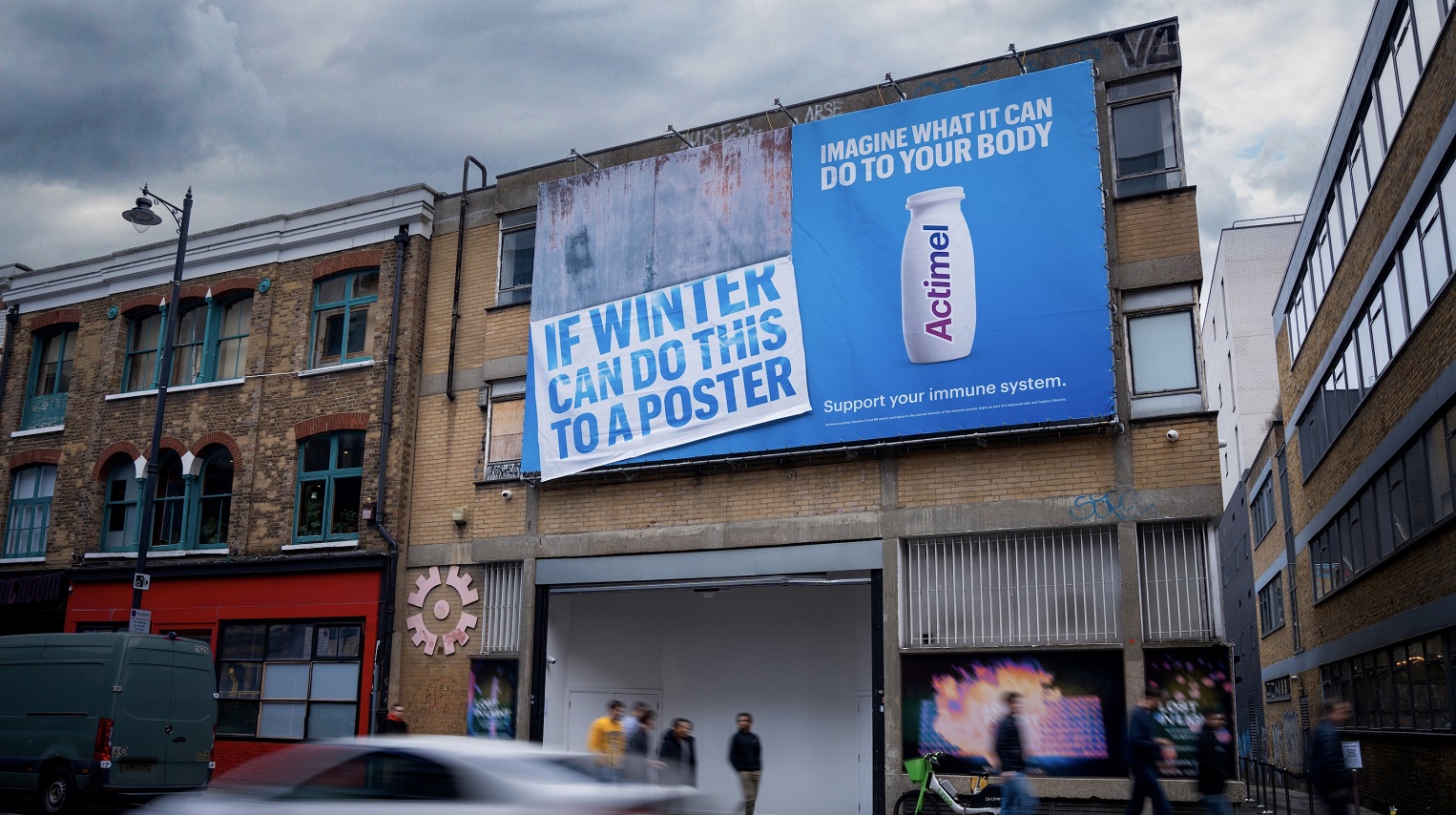 Danone reveals the harshness of winter season in dramatic OOH